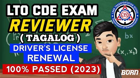 lto cde exam answers tagalog 2023|LTO CDE o Comprehensive Driver's Education Answers Tagalog.